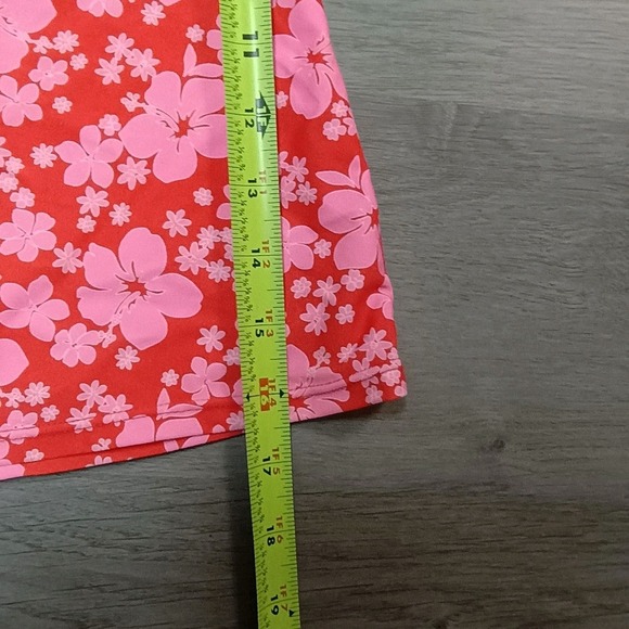Decree Pink Red Floral Tankini Halter Top Swimsuit Bikini Size 3x - Picture 8 of 9
